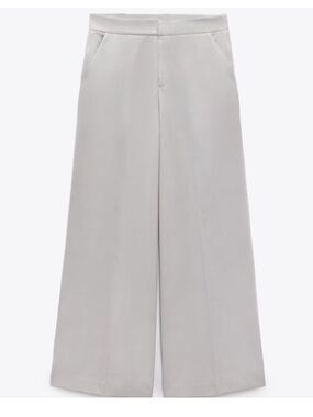 Zara Wide-Leg Pants in Light Gray
